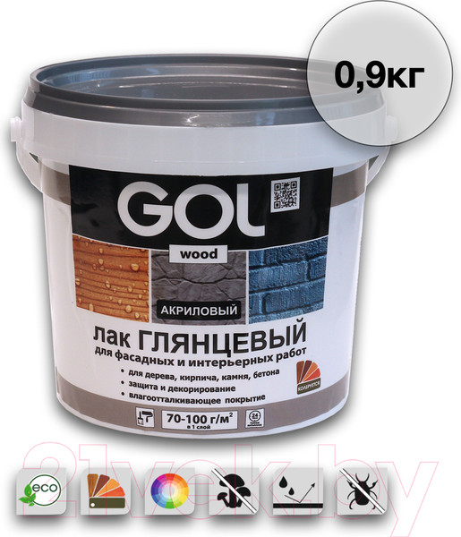 Изображение товара Лак GOL Wood Акриловый (900г, глянцевый)