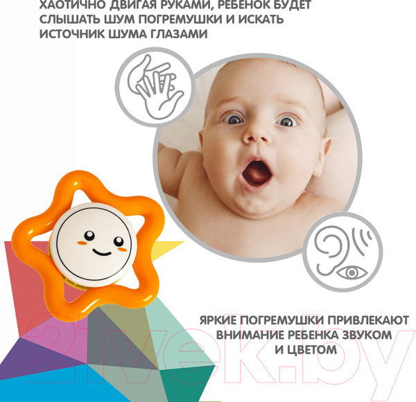Изображение товара Набор прорезывателей для зубов Bondibon Baby You. Звездочка, круг с солнышком / ВВ5318