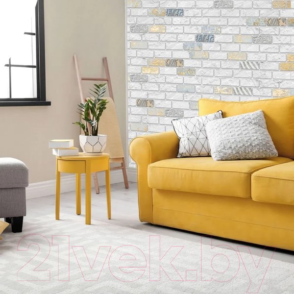 Изображение товара Панель ПВХ Grace Гипсовый кирпич с декором (980х480х2мм)
