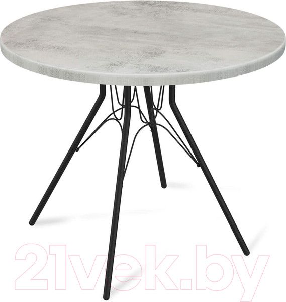 Изображение товара Обеденный стол Sheffilton SHT-TU34-P/80 (черный муар/бетон светлый)