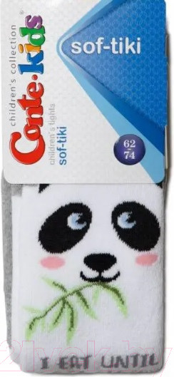 Изображение товара Колготки детские Conte Kids Sof-Tiki 531 (р.62-74, белый/серый)