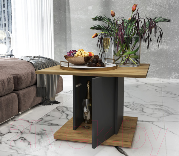 Изображение товара Журнальный столик Интерлиния Loft LT-СЖ2 (дуб золотой/антрацит)