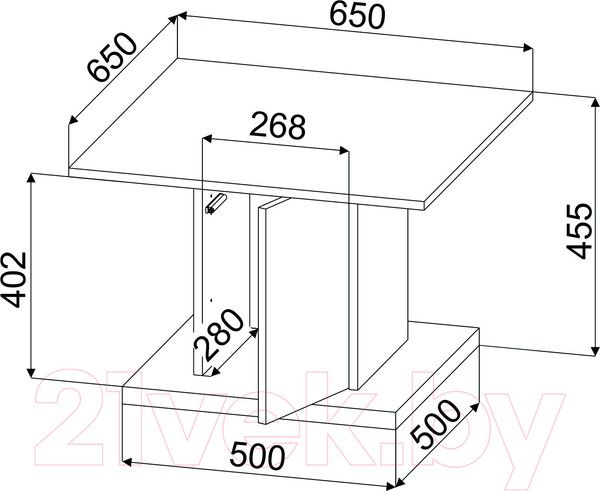 Изображение товара Журнальный столик Интерлиния Loft LT-СЖ2 (дуб золотой/антрацит)