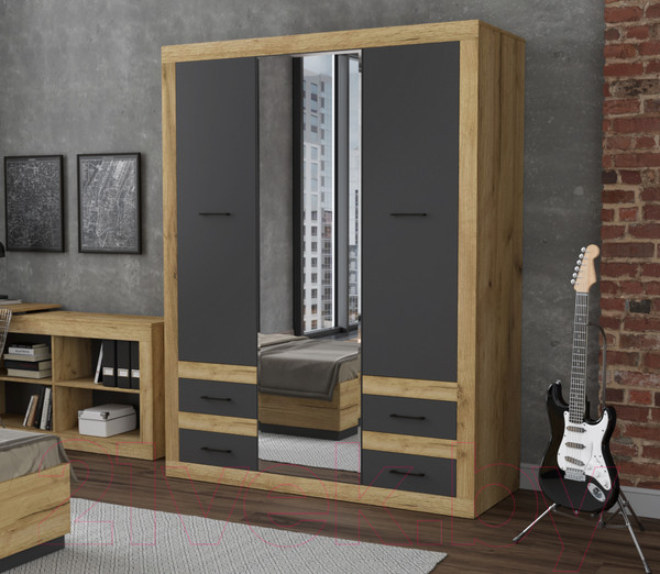 Изображение товара Шкаф Интерлиния Loft LT-ШК1 (дуб золотой/антрацит)