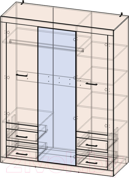 Изображение товара Шкаф Интерлиния Loft LT-ШК1 (дуб золотой/антрацит)
