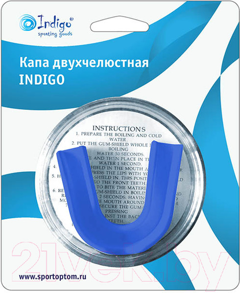 Изображение товара Боксерская капа Indigo Sport MD-02 JR (белый/голубой)