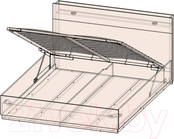 Изображение товара Комплект мебели для спальни Интерлиния Loft-1 Спальня-1 (дуб золотой/антрацит)