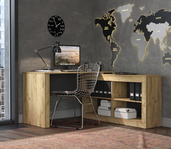 Изображение товара Комплект мебели для спальни Интерлиния Loft-3 Спальня-3 (дуб золотой/антрацит)