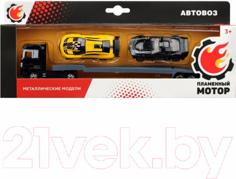 Изображение товара Автовоз игрушечный Пламенный мотор С двумя машинами / 870437