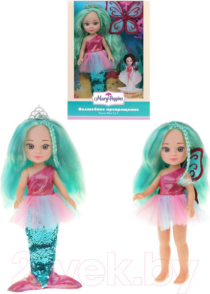 Изображение товара Кукла с аксессуарами Mary Poppins Волшебное превращение. Фея-русалка 2 в 1 / 451315