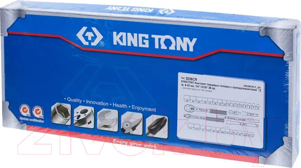 Изображение товара Набор головок слесарных King TONY 3036CR