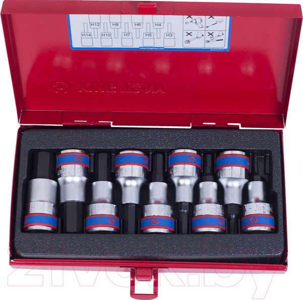 Изображение товара Набор головок слесарных King TONY 4110PR