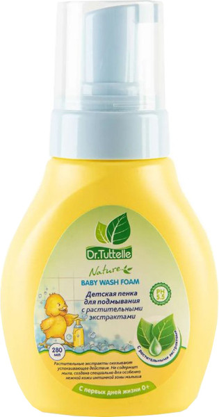 Изображение товара Пенка для интимной гигиены детская Dr.Tuttelle С растительными экстрактами С дозатором / DT061 (280мл)