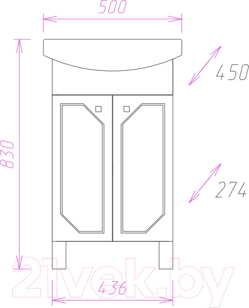 Изображение товара Тумба с умывальником Onika Канны 50.11 105003 + Канны 1WH110243