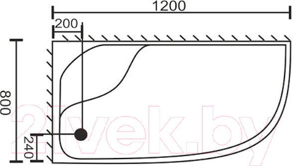 Изображение товара Душевой поддон Royal Bath 1200x800x450 / RB8120BK-L