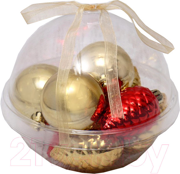 Изображение товара Набор елочных игрушек Зимнее волшебство Джоан / 6531990 (красный/золото)