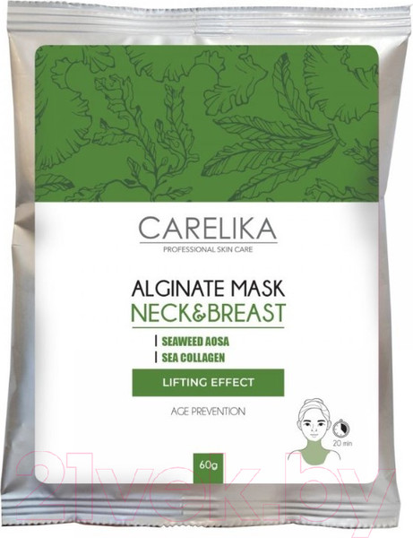 Изображение товара Маска для лица альгинатная Carelika Alginate Mask Neck & Breast для шеи и области деколье (60г)