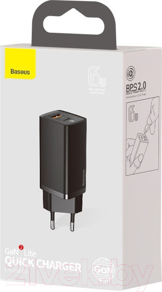 Изображение товара Зарядное устройство сетевое Baseus CCGAN2L-B01 (черный)
