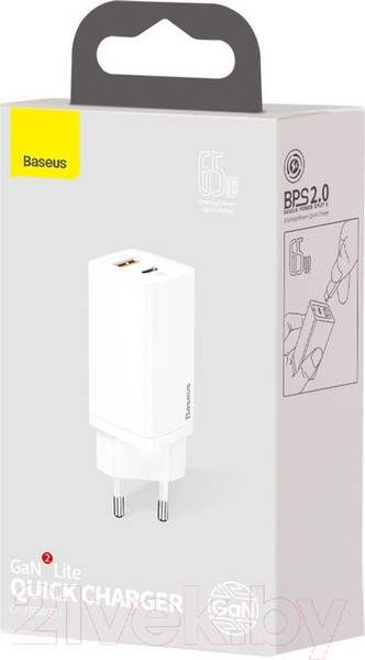 Изображение товара Зарядное устройство сетевое Baseus GaN2 Lite / CCGAN2L-B02 (белый)
