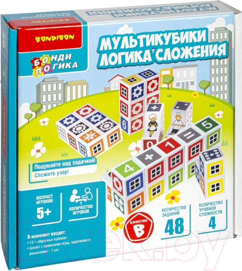 Изображение товара Развивающая игра Bondibon Мультикубики. Логика сложения / ВВ5081