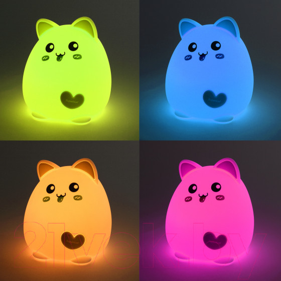 Изображение товара Ночник ЭРА Кот NLED-414-2W-BU / Б0041093