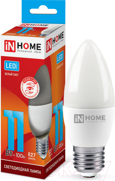 Изображение товара Лампа INhome LED-Свеча-VC 11Вт 230В Е27 4000К 1050Лм / 4690612020495