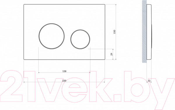 Изображение товара Кнопка для инсталляции Cersanit Twins 63535