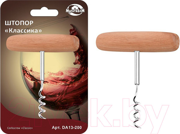 Изображение товара Штопор для вина Мультидом Классика / DA13-200
