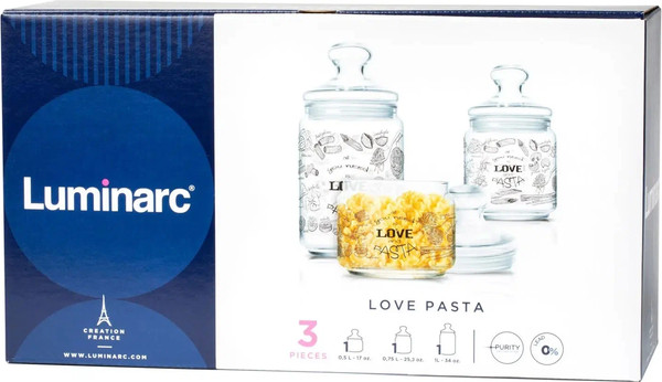 Изображение товара Набор емкостей для хранения Luminarc Love Pasta Plano Q4111 (3шт)