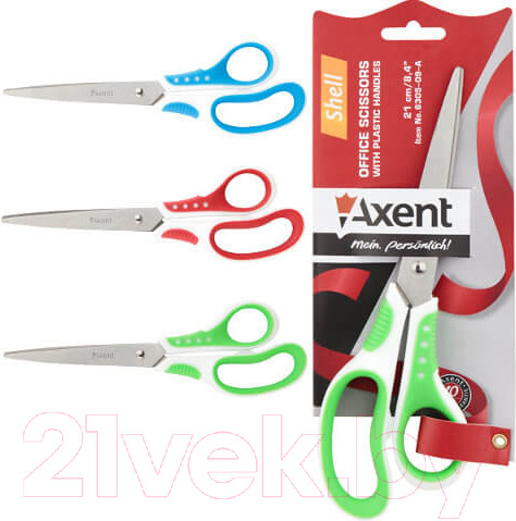Изображение товара Ножницы канцелярские Axent Shell / 6305-06 (белый/красный)