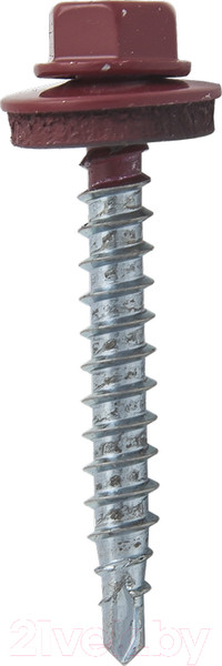 Изображение товара Саморез ЕКТ Кровельный с резиновой прокладкой 4.8х70 сверло PT1 / B009414 (30шт, RAL 3005)
