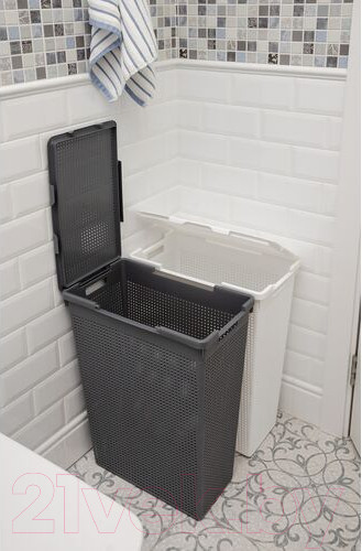 Изображение товара Корзина для белья Violet Лофт / 5650006 (50л, белый)