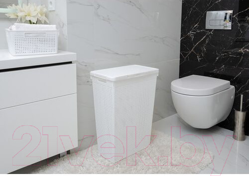 Изображение товара Корзина для белья Violet Лофт / 5650006 (50л, белый)