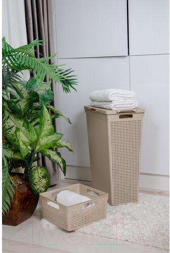 Изображение товара Корзина для белья Violet Лофт / 5650020 (50л, латте)