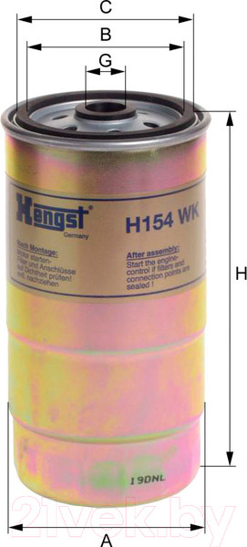 Изображение товара Топливный фильтр Hengst H154WK