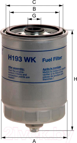 Изображение товара Топливный фильтр Hengst H193WK