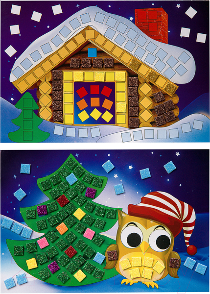 Изображение товара Набор для творчества Bondibon Блестящая аппликация. Новогодние картинки / ВВ3014