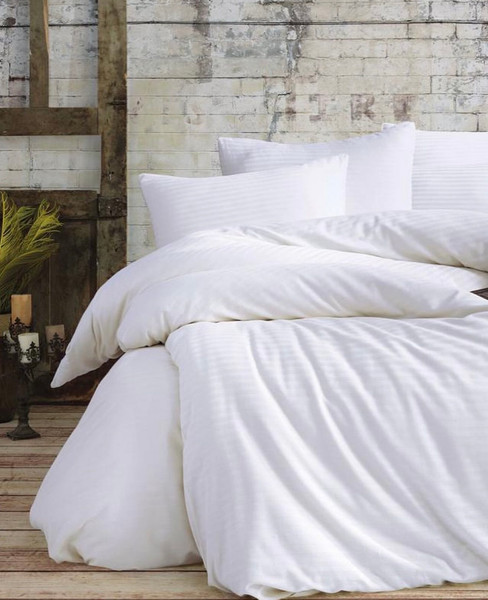 Изображение товара Комплект постельного белья Lilia КПБс Евро (страйп сатин/белый)