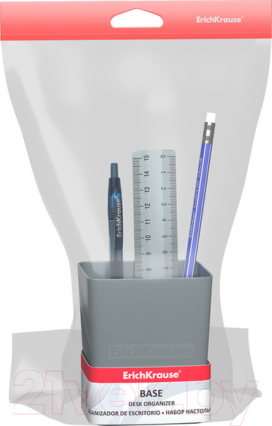 Изображение товара Настольный набор Erich Krause Base. Ice Metallic / 55690 (серебряный)