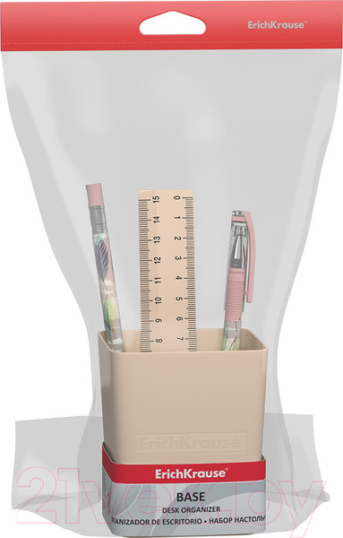 Изображение товара Настольный набор Erich Krause Base. Powder / 55702 (розовый)