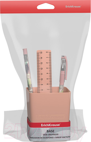Изображение товара Настольный набор Erich Krause Base. Powder / 55703 (персиковый)