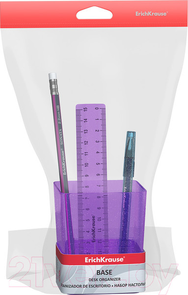 Изображение товара Настольный набор Erich Krause Base. Glitter / 55722 (сиреневый)