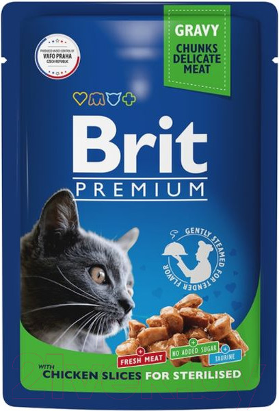Изображение товара Влажный корм для кошек Brit Premium Chicken Slices for Sterilized / 5048830 (85г)