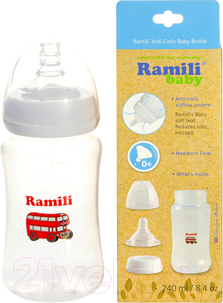 Изображение товара Бутылочка для кормления Ramili Baby / 240ML (240мл)