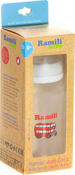 Изображение товара Бутылочка для кормления Ramili Baby / 240ML (240мл)