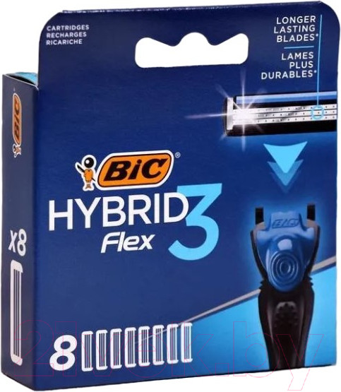 Изображение товара Набор сменных кассет Bic Flex 3 Hybrid (8шт)