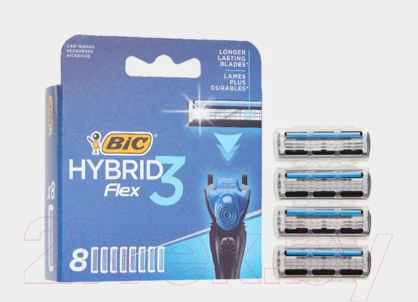 Изображение товара Набор сменных кассет Bic Flex 3 Hybrid (8шт)