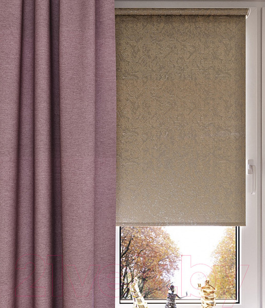 Изображение товара Рулонная штора LEGRAND Фрост 140x175 / 58 087 279 (бежево-серый)