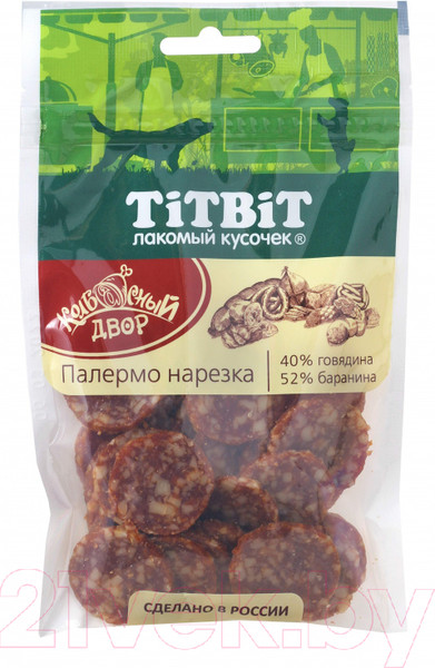 Изображение товара Лакомство для собак TiTBiT Нарезка Палермо Колбасный двор / 21972 (80г)