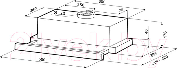 Изображение товара Вытяжка телескопическая Krona Vendy 600 Inox / КА-00002360
